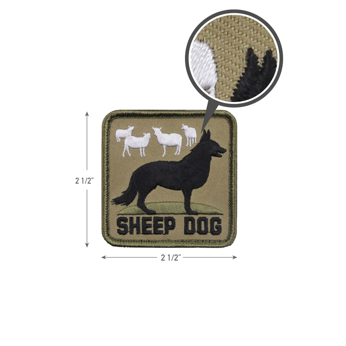 72206 ROTHCO SHEEP DOG PATCH W/HOOK BACK
